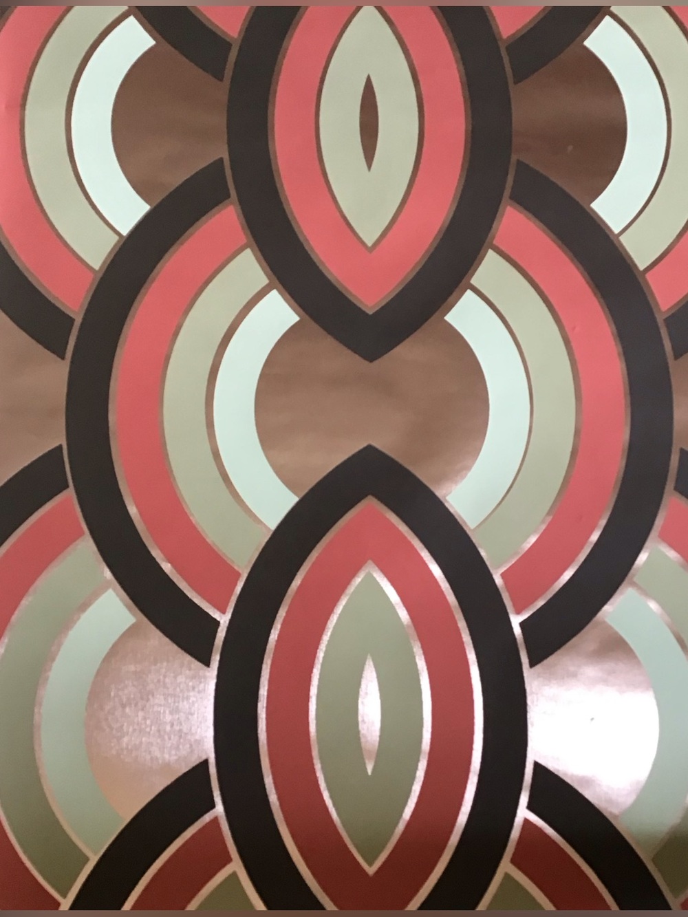 Vintage MCM Metallic Geometric Design Luxury Wallpaper